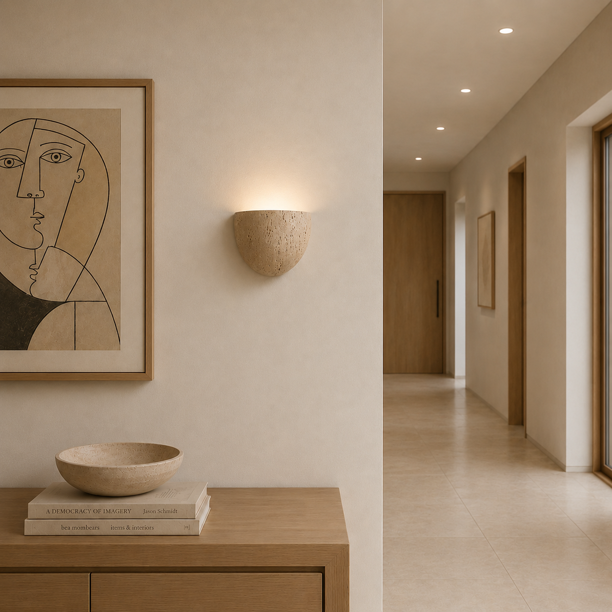 Travertine Wall Light