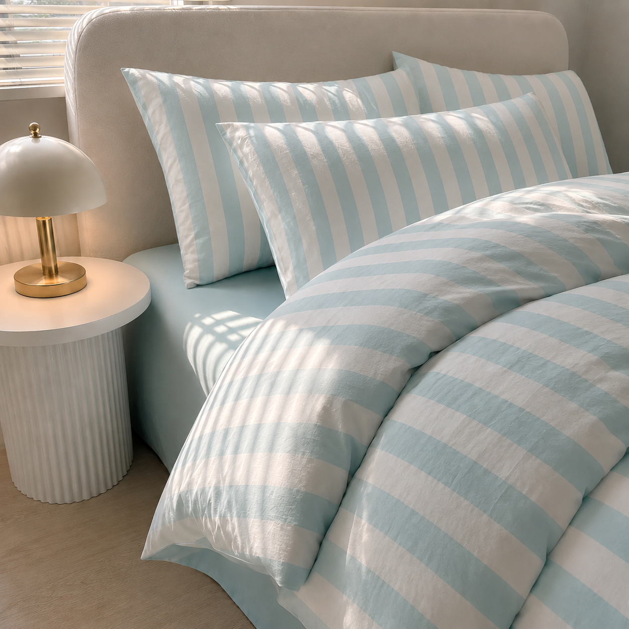 Noosa Striped Cotton Bedding Set with Doona Cover & Pillowcases