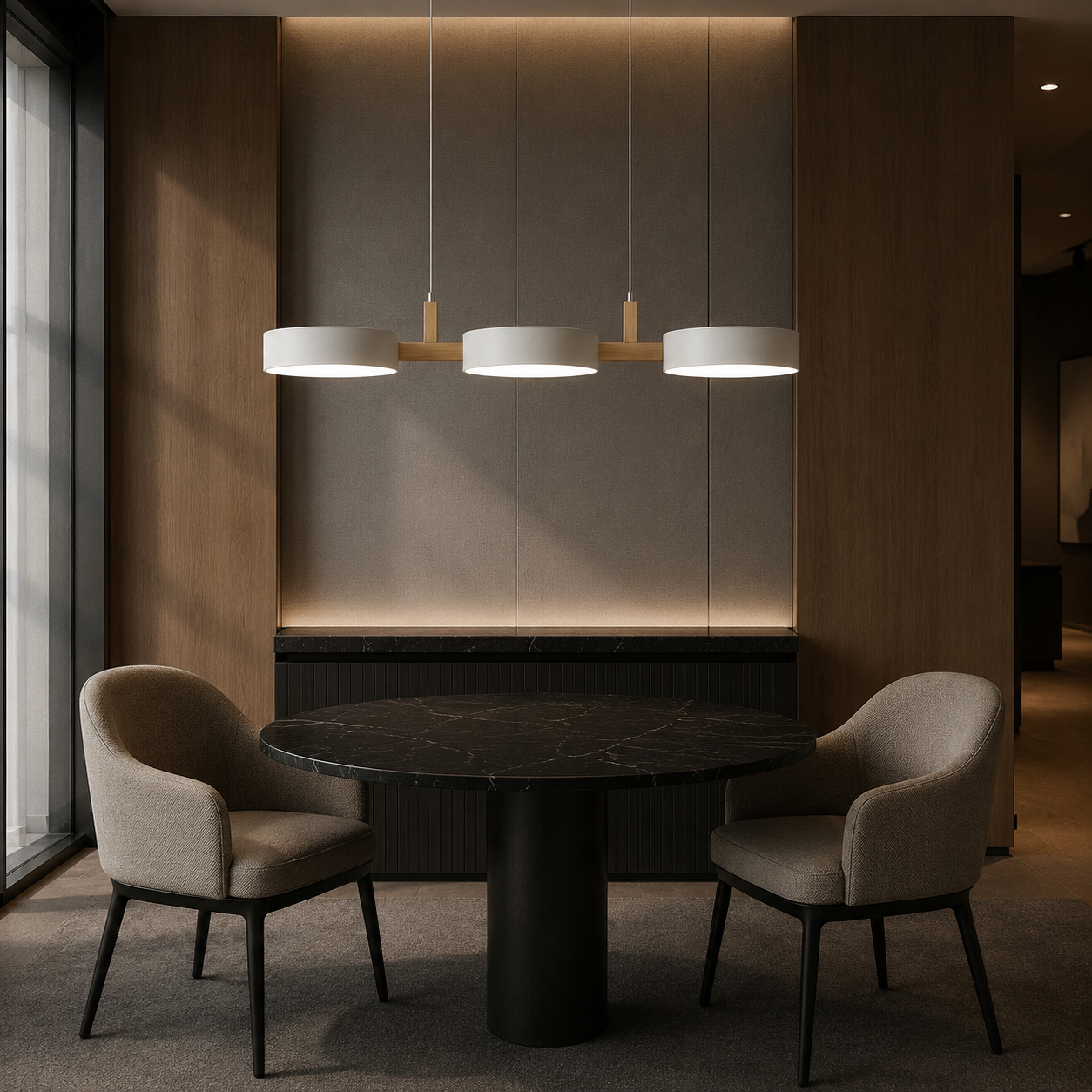 Vilde Scandinavian Linear Pendant Light with Staggered Metal Shades