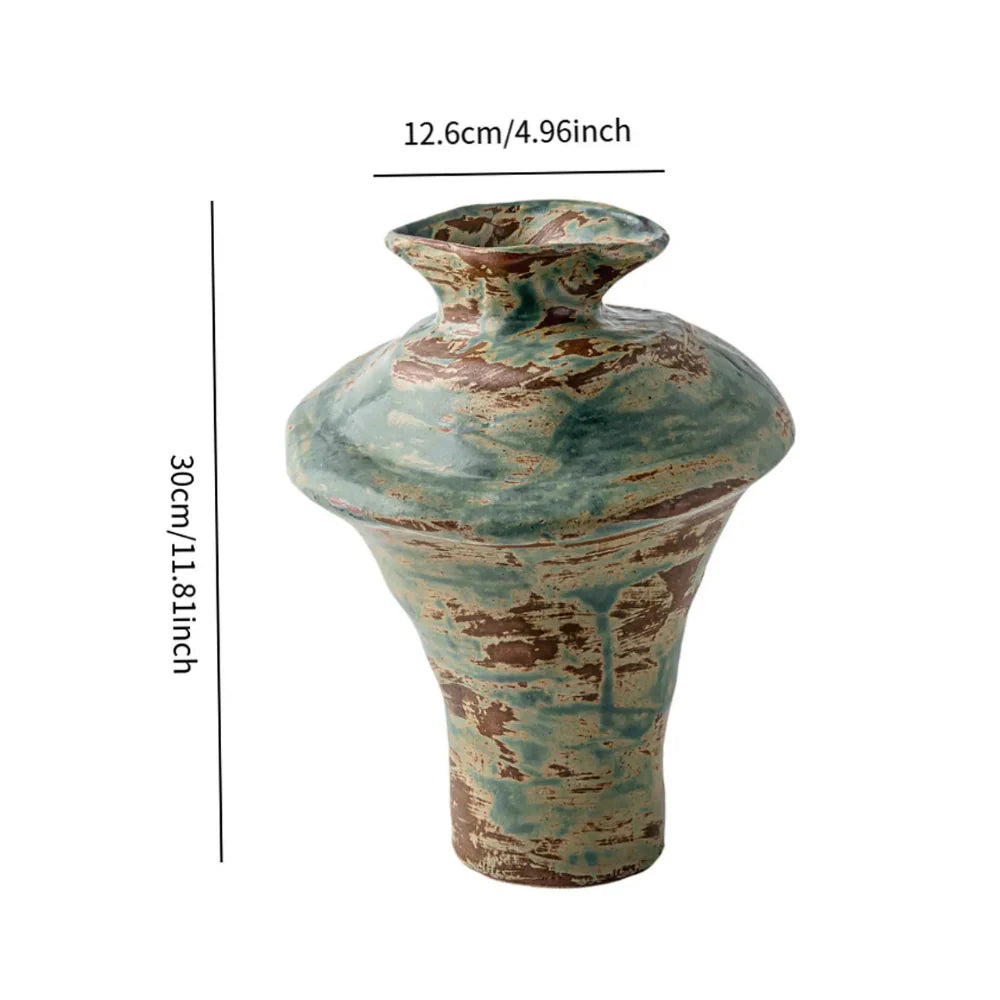 Malabar sculptural ceramic vase with a soft matte finish and organic silhouette