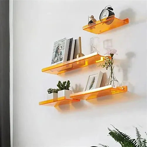 Acrylic Floating Wall Shelf with Free-Punch Installation | Stylish Organizer for Modern Spaces 3