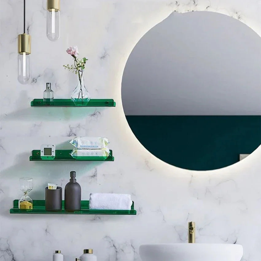 Acrylic Floating Wall Shelf with Free-Punch Installation | Stylish Organizer for Modern Spaces 6