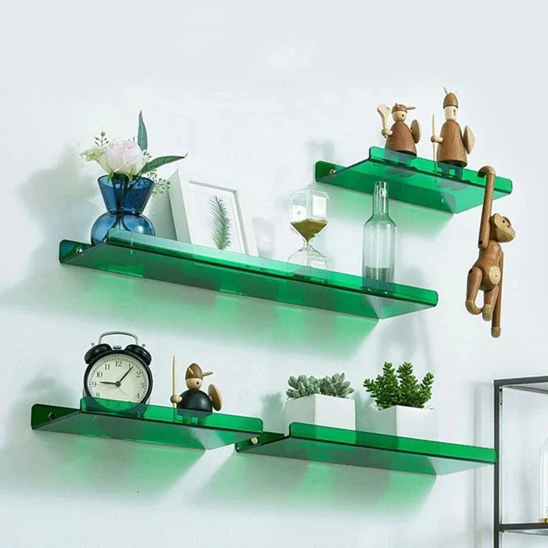 Acrylic Floating Wall Shelf with Free-Punch Installation | Stylish Organizer for Modern Spaces 7