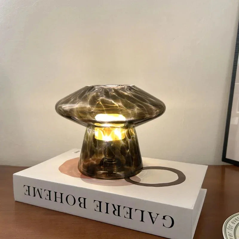 Alaia | Modern Table Lamp with Stained Glass Shade & Dimmable Lighting for Cozy Ambiance 2