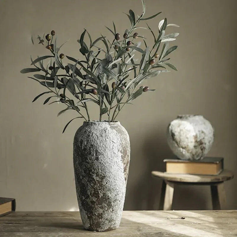 Alba Collection | Ceramic Vase with Stone-Stained Finish | Elegant Home Decor for Cozy Atmosphere 4