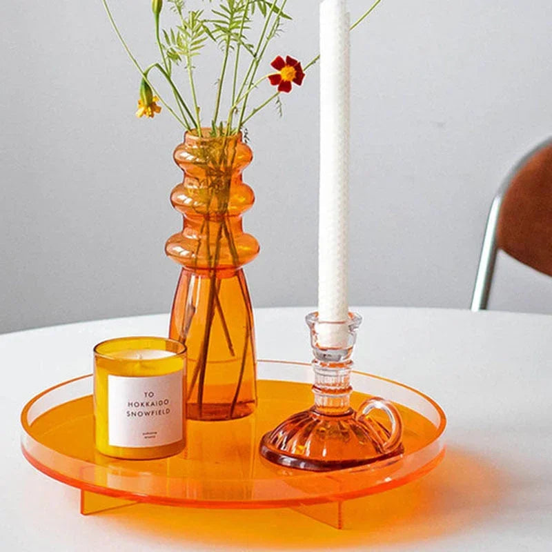 Amalfi Collection | Serving Tray with Retro Orange Design | Multi-Functional Serveware for Home Decor 1
