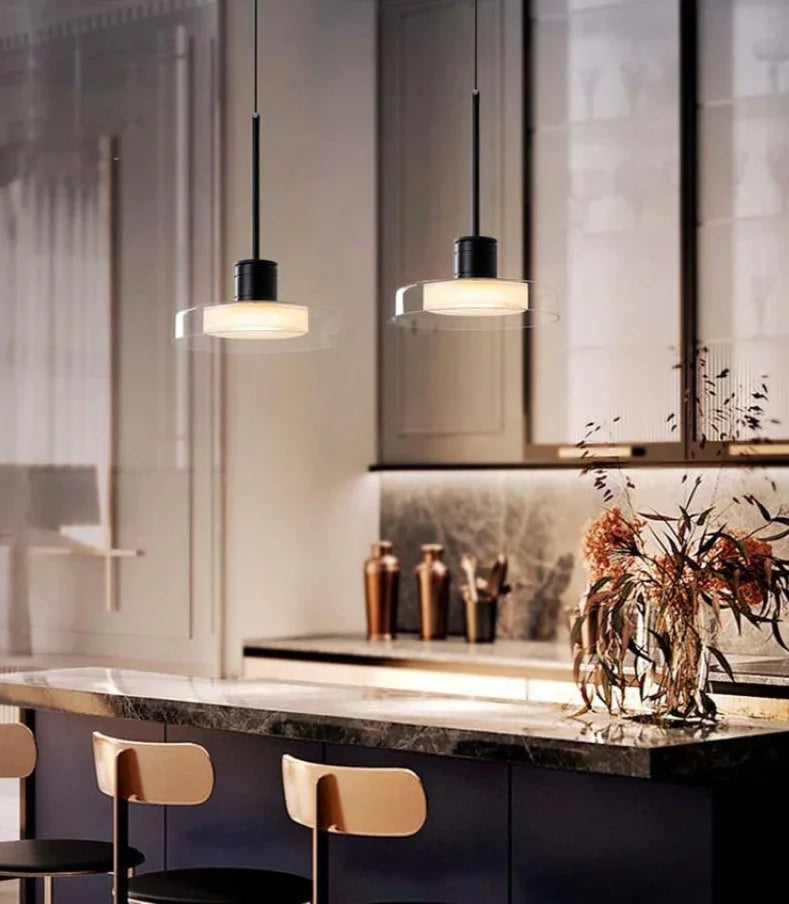 Amelie Collection | Glass Pendant Light with French-Inspired Design | Durable Metal & Acrylic for Elegant Kitchen Illumination 5