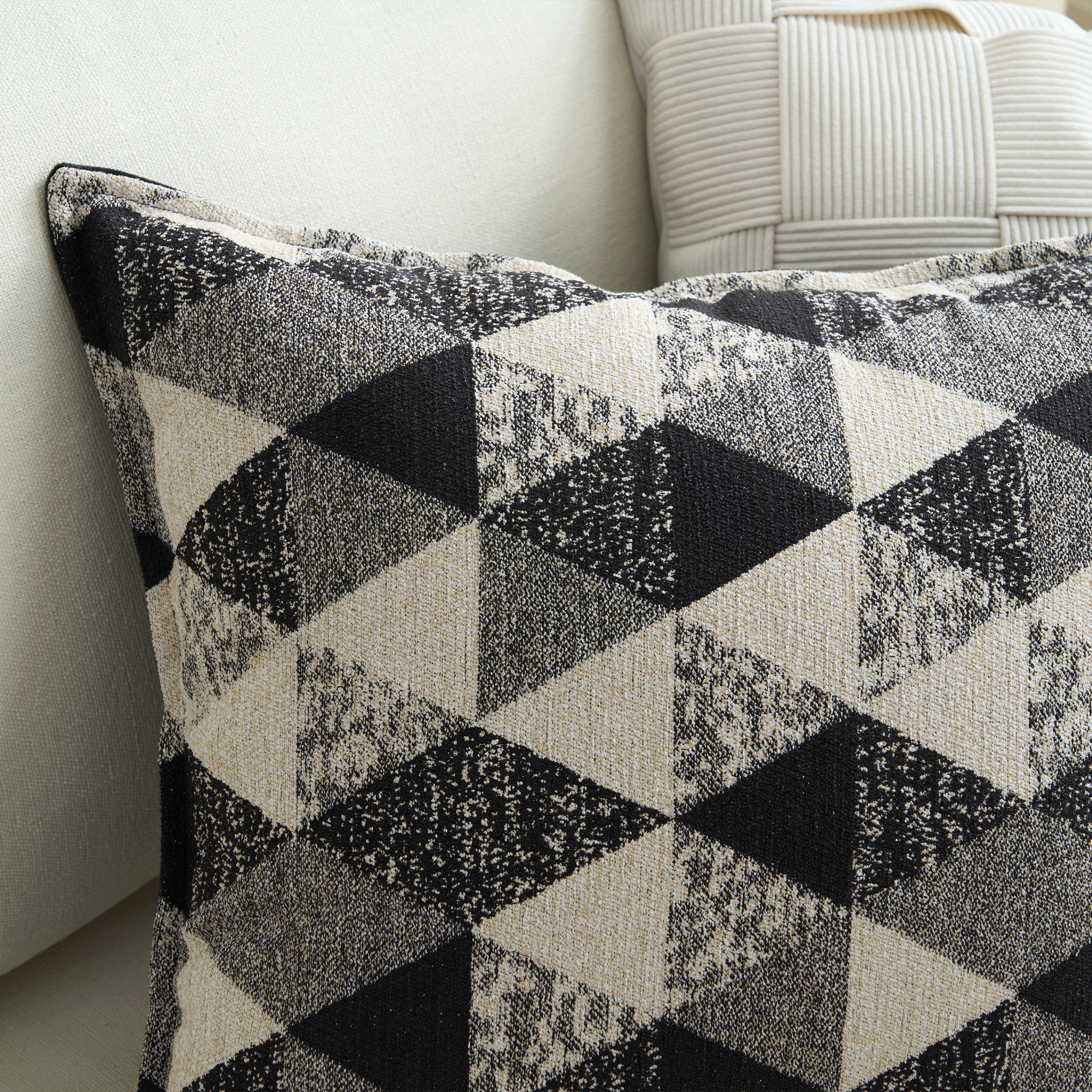 Artistic Home Decor | Modern Art Cushion Cover with Hidden Zipper | Cozy Black & White Design for Stylish Interiors 7