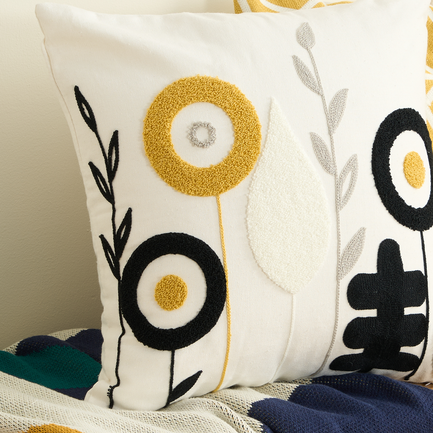 Blossoms Collection | Tufted Cushion Cover with Hidden Zipper | Soft Fabric for Ultimate Comfort 4