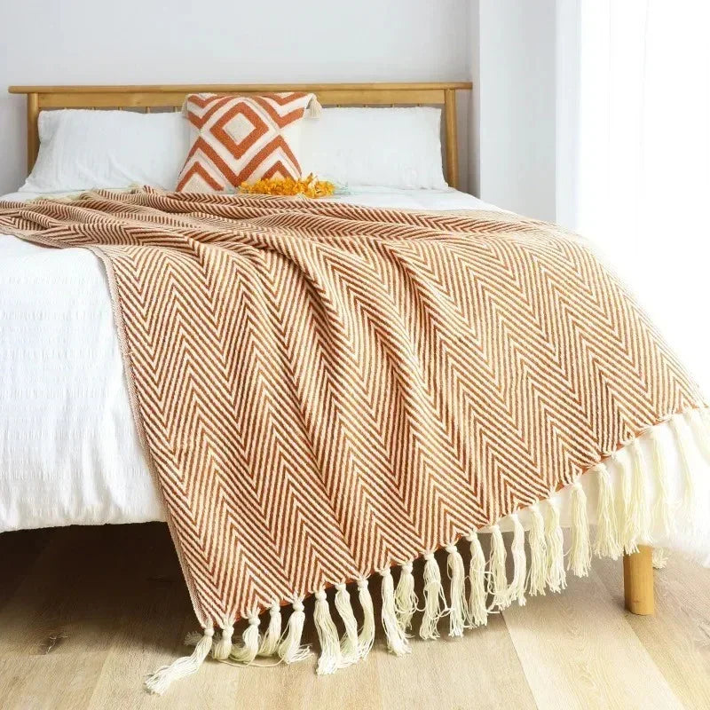 Butterscotch Collection | Cozy Throw Blanket with Vibrant Design | Soft Polyester-Cotton Blend for Ultimate Comfort 1