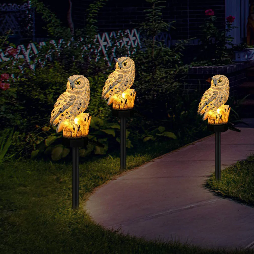 Charming Solar Garden Lights | Owl Outdoor Lamp with Automatic Lighting | Weatherproof Design for Cozy Ambiance 4