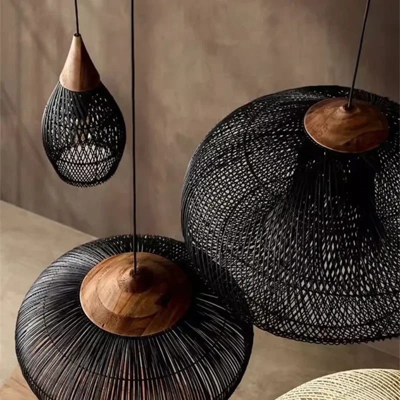 Coastal Elegance | Rattan Pendant Light with Adjustable Height | Stylish Ambiance for Dining and Kitchen 3