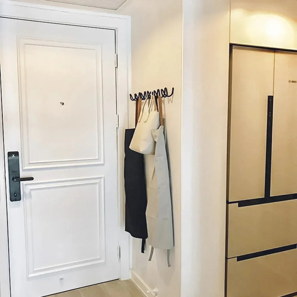 Color Block Wall Hook Rack | Durable Wrought Iron Coat Hooks for Stylish Entryway Organization 5
