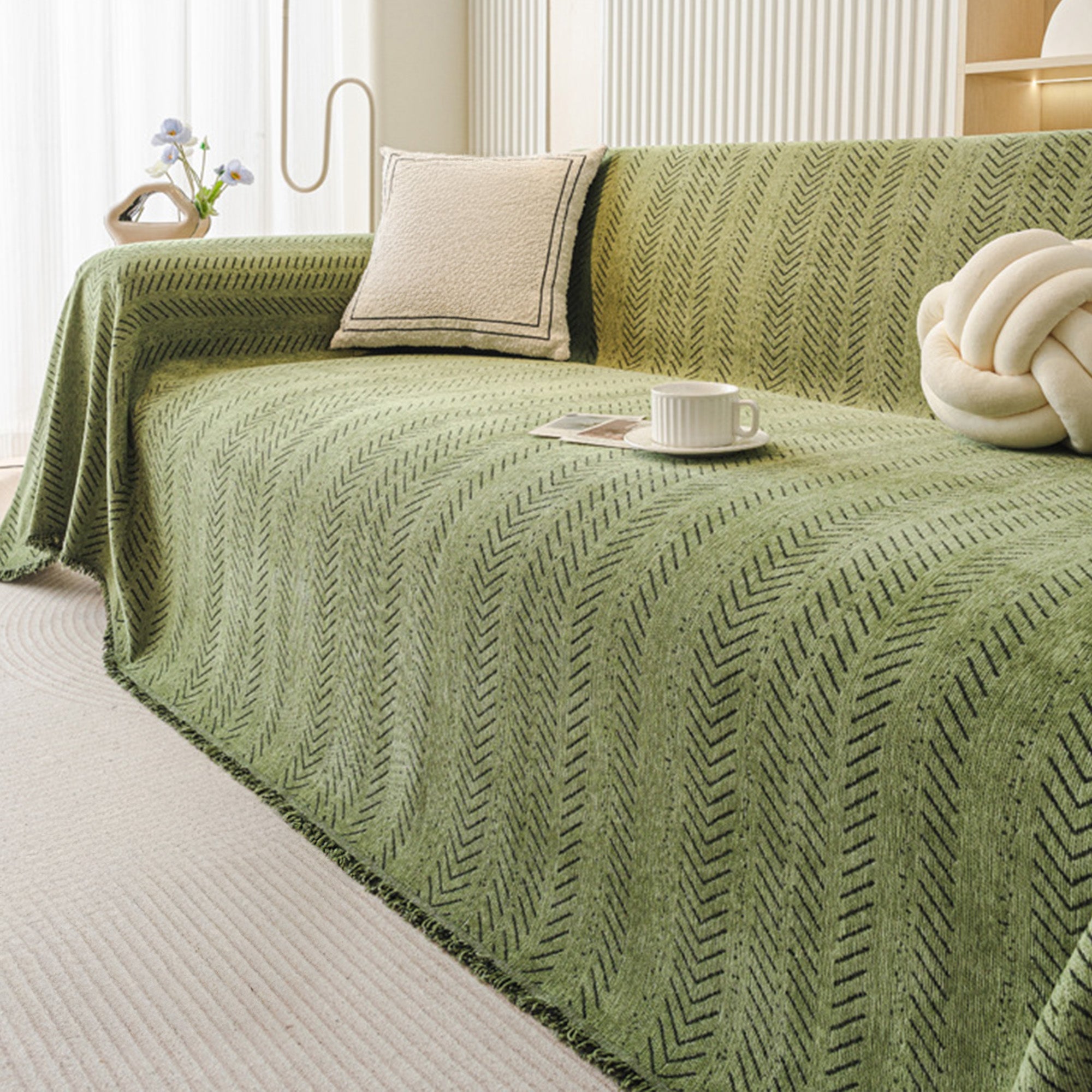 Cozy Chenille Sofa Cover | Anti-Scratch Design for Pet-Friendly Comfort 6