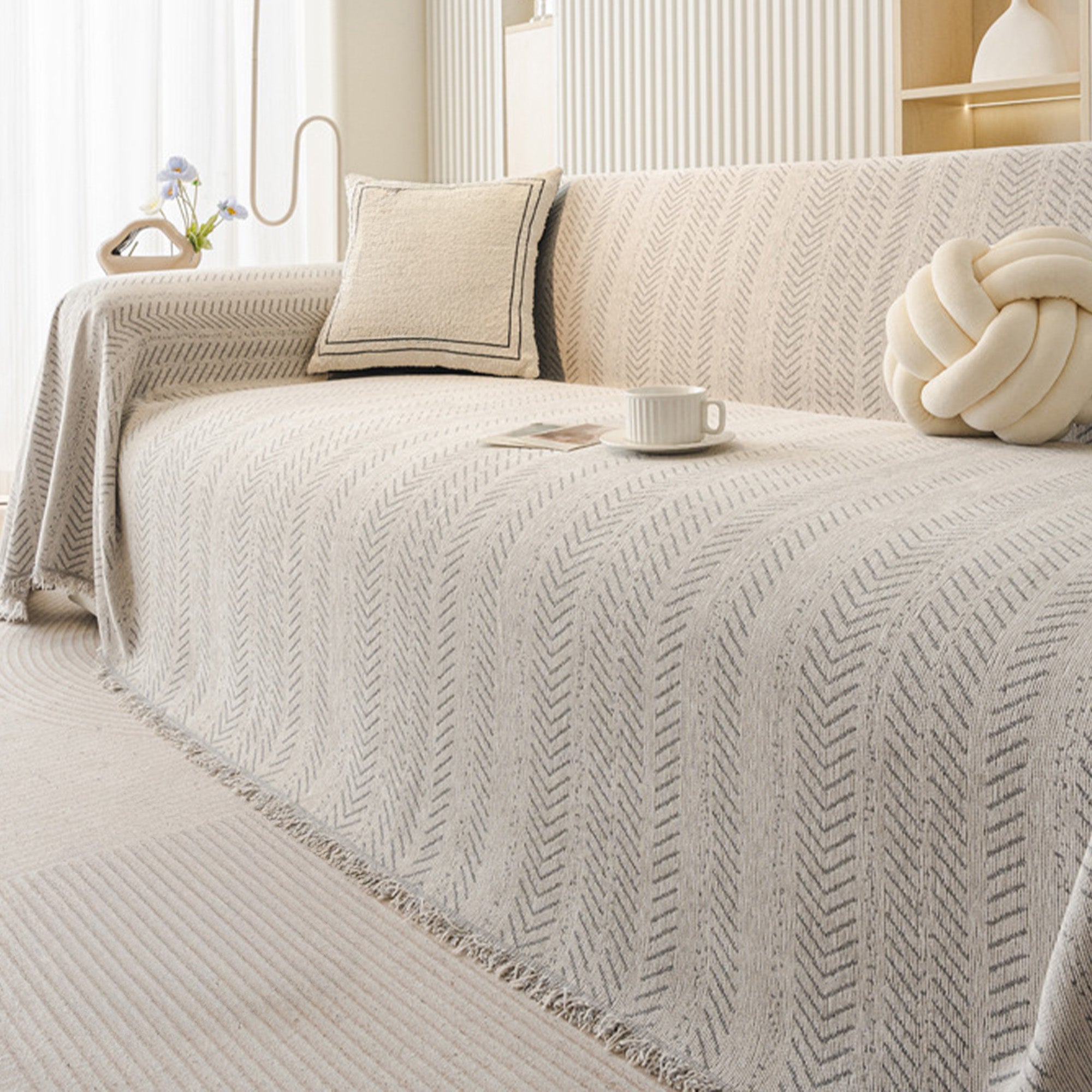 Cozy Chenille Sofa Cover | Anti-Scratch Design for Pet-Friendly Comfort 7