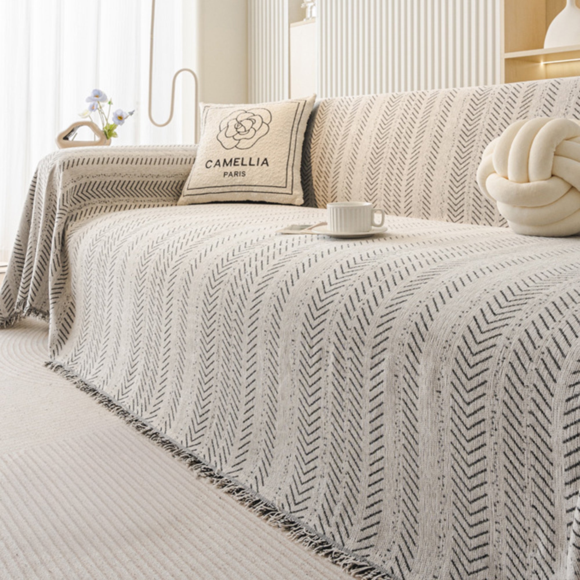 Cozy Chenille Sofa Cover | Anti-Scratch Design for Pet-Friendly Comfort 8