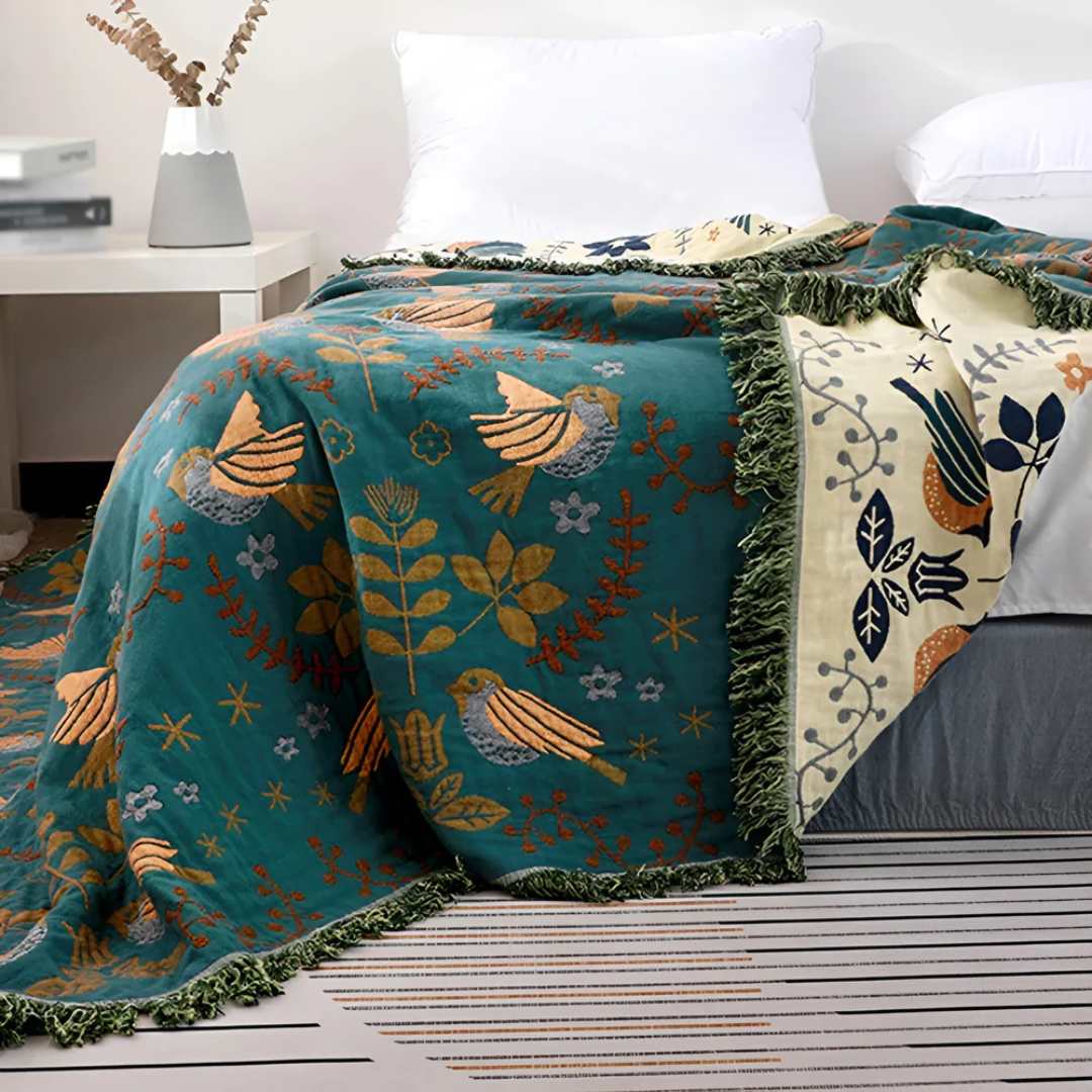 Cozy Collection | Warm Throw Blanket with Double-Sided Design | Luxurious Cotton for Year-Round Comfort 3