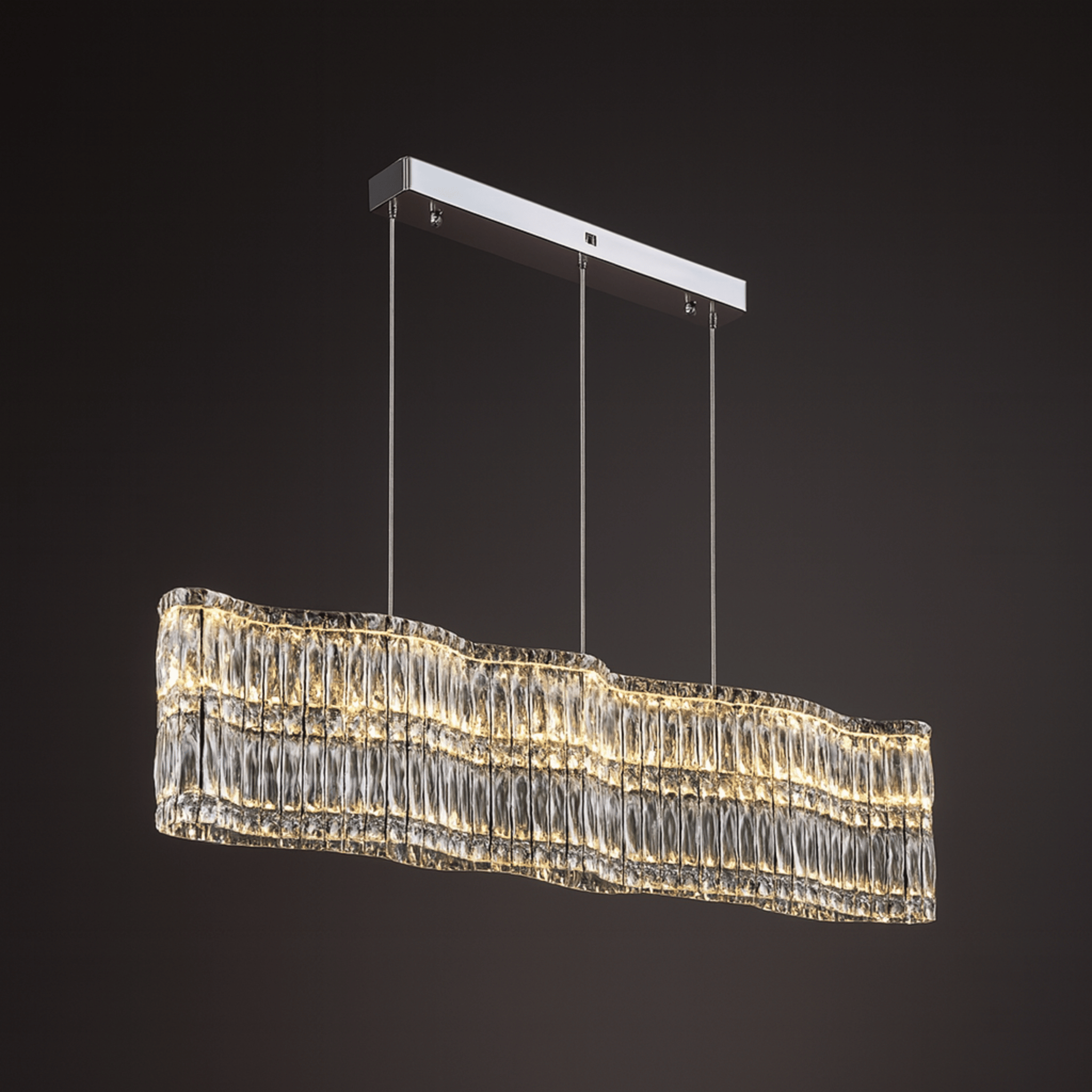 Crystal Wave Chandelier | Modern Hanging Light Fixture with Adjustable Suspension | Elegant Lighting for Luxurious Interiors 2