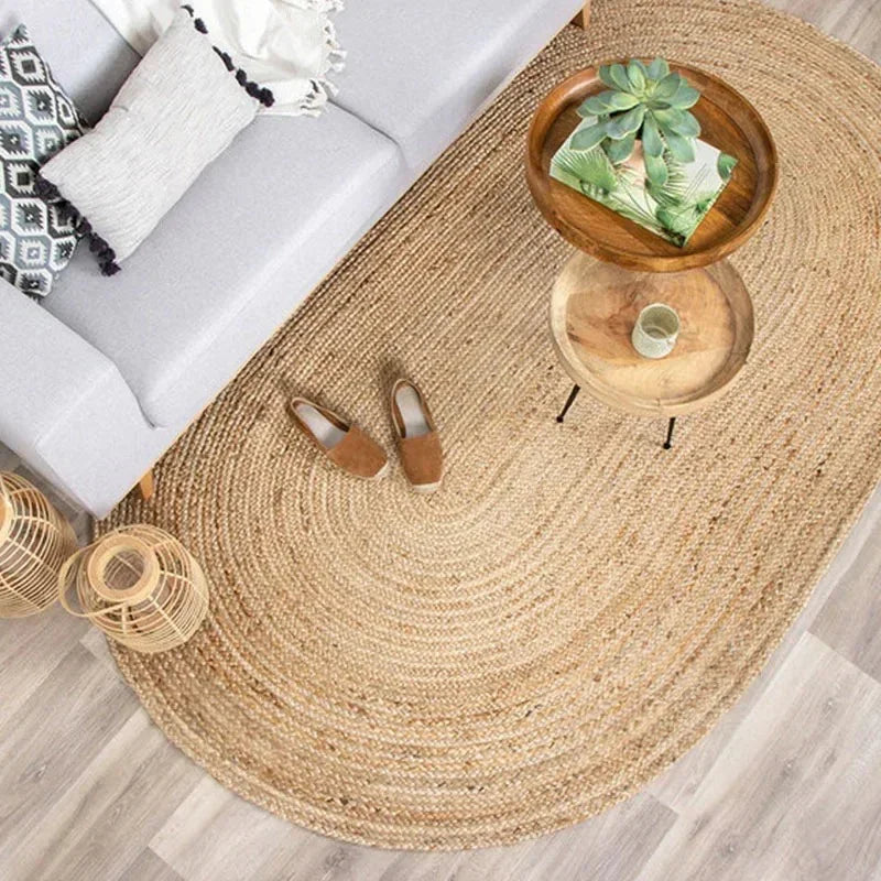 Eco-Friendly Collection | Round Jute Rug with Hand-Woven Design | Natural Fiber for Minimalist Decor 2