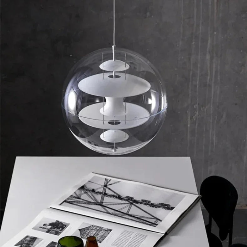 Elegant Acrylic Pendant Light | Sleek Globe Design with Warm LED Glow | Modern Hanging Lights for Sophisticated Spaces 0
