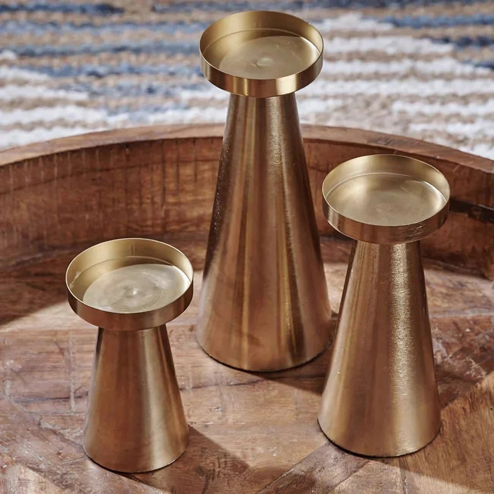 Elegant Brass Candle Holders Set | Handcrafted Design for Stylish Home Décor 1