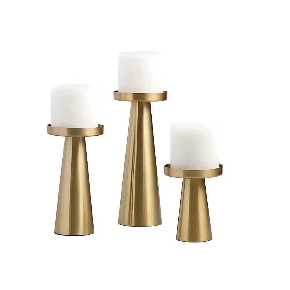 Elegant Brass Candle Holders Set | Handcrafted Design for Stylish Home Décor 4