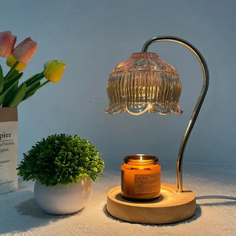 Elegant Candle Warmer Lamp | Glass Design with Adjustable Dimmer for Cozy Ambiance 4