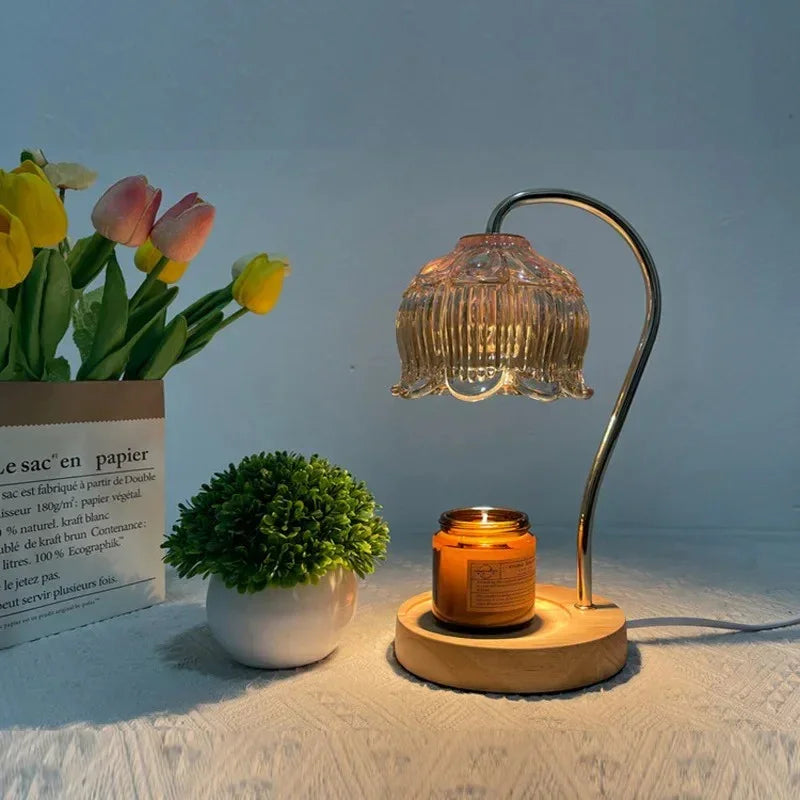 Elegant Candle Warmer Lamp | Glass Design with Adjustable Dimmer for Cozy Ambiance 6