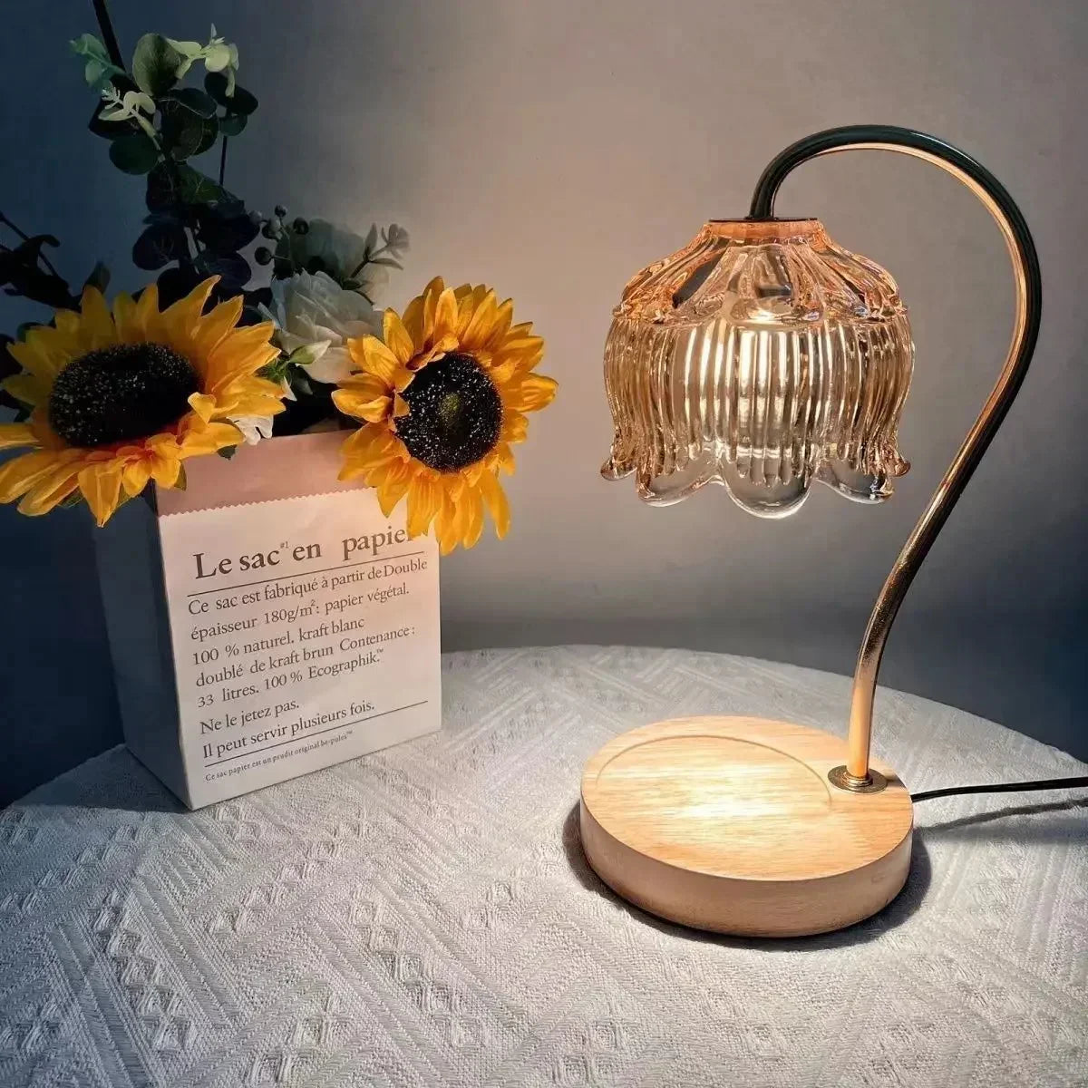 Elegant Candle Warmer Lamp | Glass Design with Adjustable Dimmer for Cozy Ambiance 7