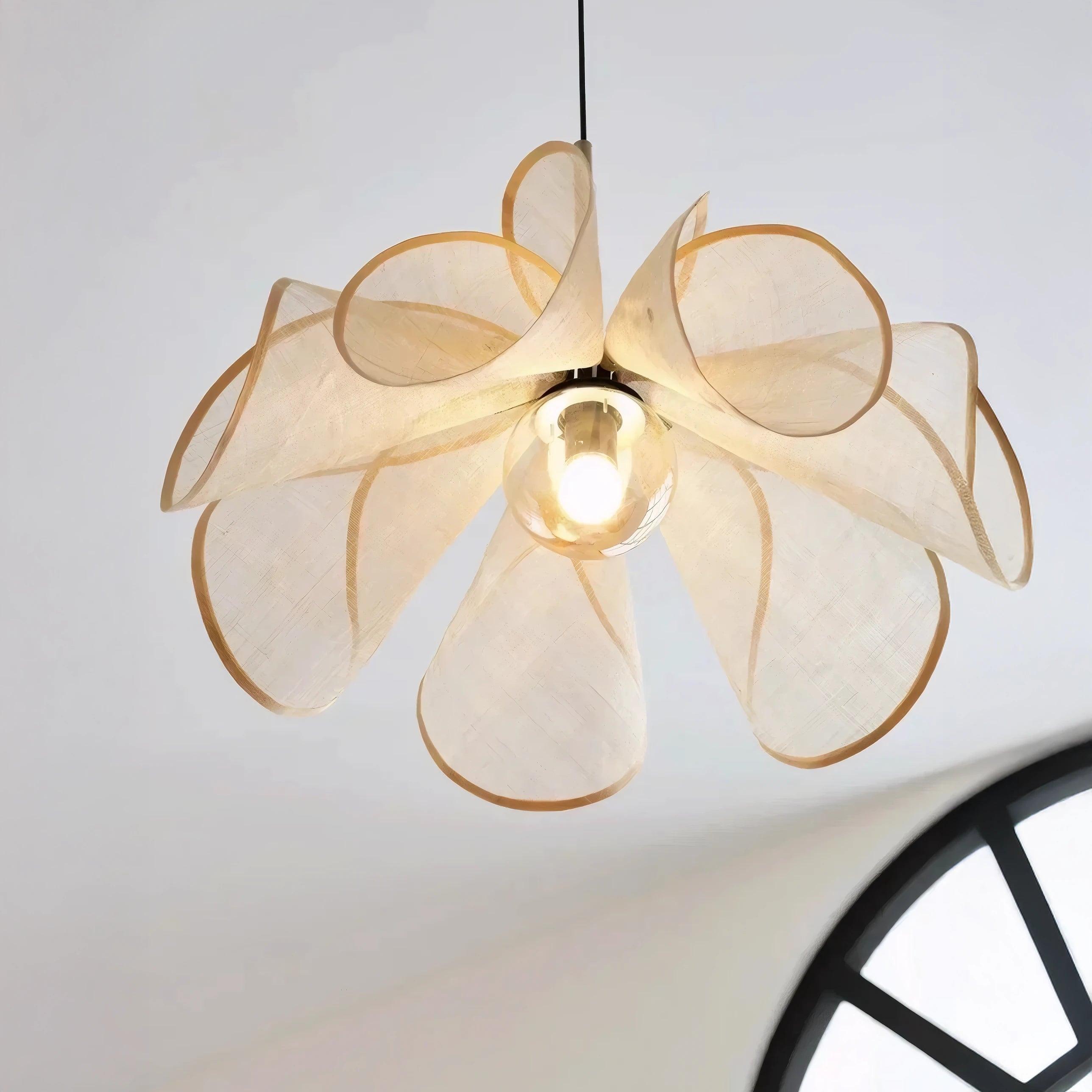 Elegant Ceiling Lamp | Soft Fabric Design with Adjustable Height | Cozy Lighting for Dining Room and Interiors 2