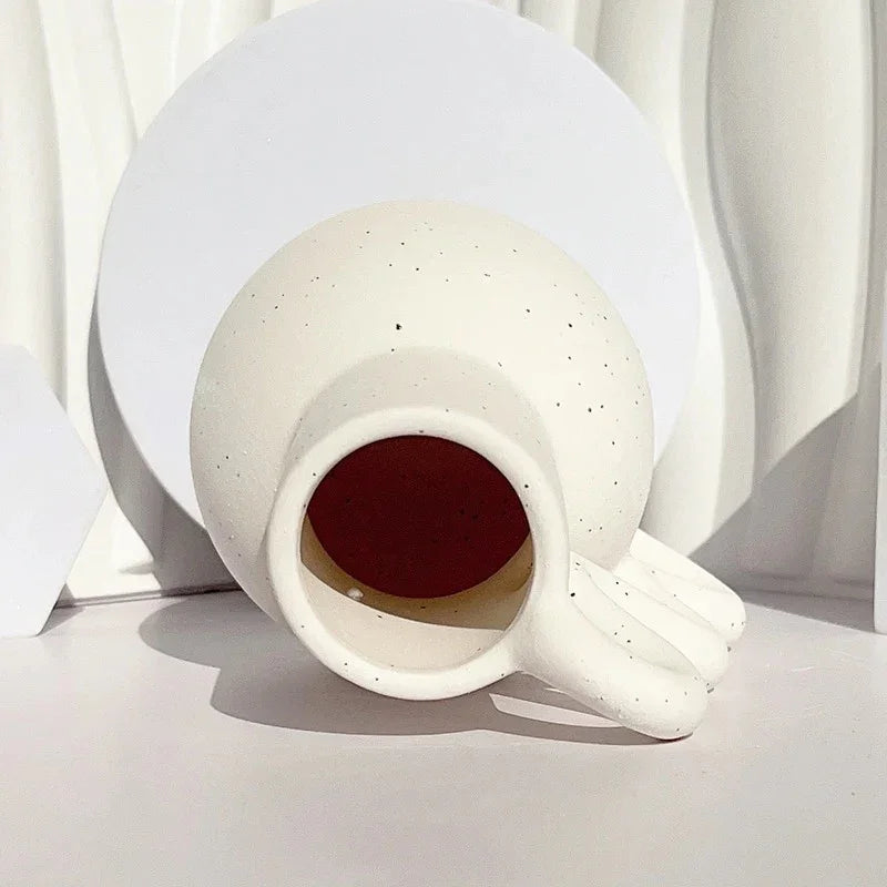Elegant Ceramic Vase with Speckled Finish | Timeless Water-Pourer Design for Versatile Home Decor 2