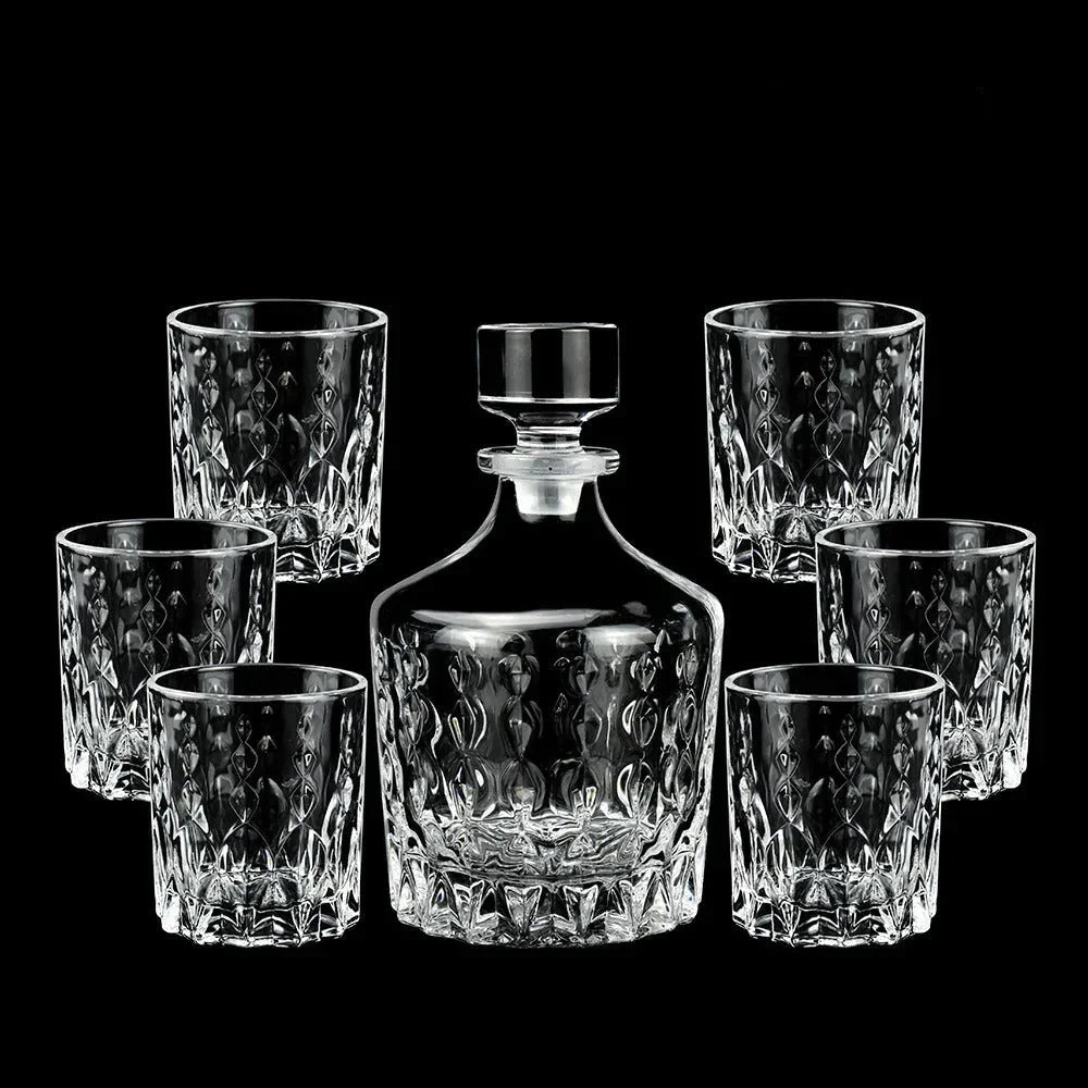 Elegant Crystal Wine Decanter Set with Matching Cups for Enhanced Flavor Experience 16