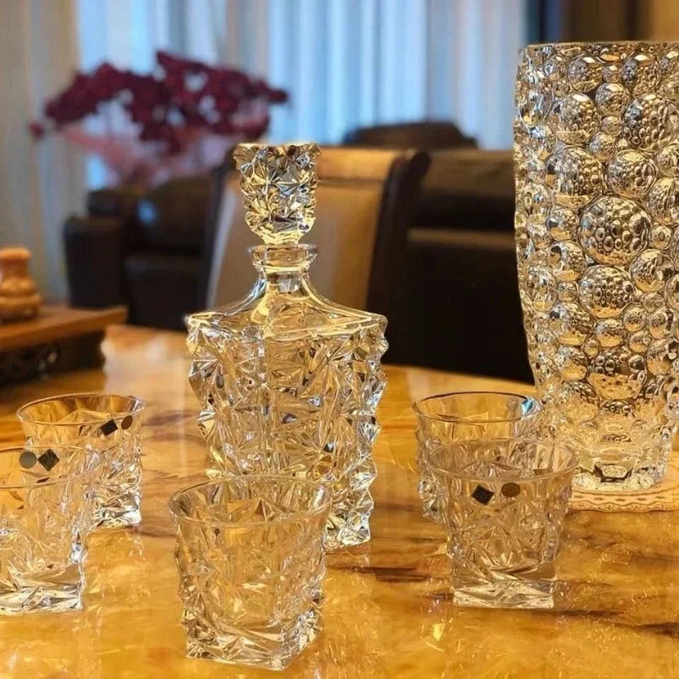 Elegant Crystal Wine Decanter Set with Matching Cups for Enhanced Flavor Experience 5