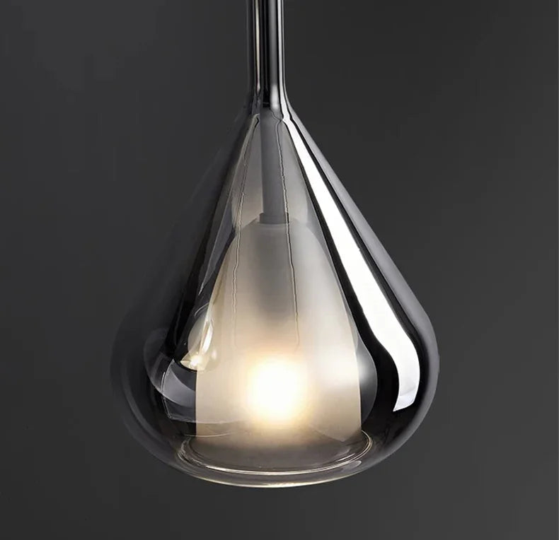 Elegant Glass Pendant Lighting with Adjustable Height & Waterdrop Design for Modern Interiors 3