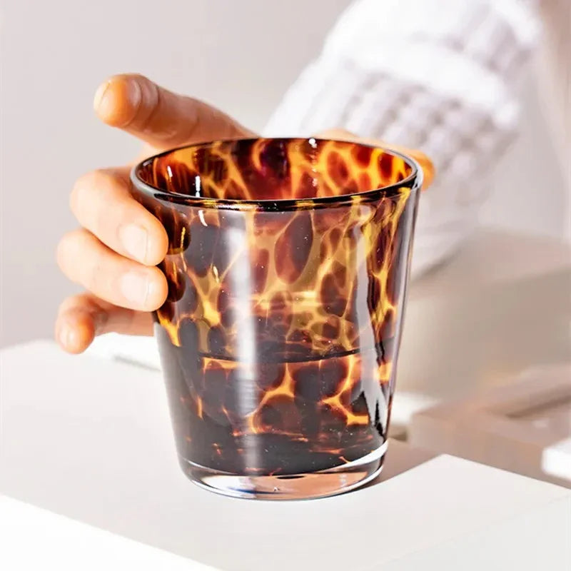 Elegant Glassware | High-Quality Drinking Glass with Leopard Print Design | Stylish Cocktail and Everyday Use for Enhanced Flavor 5