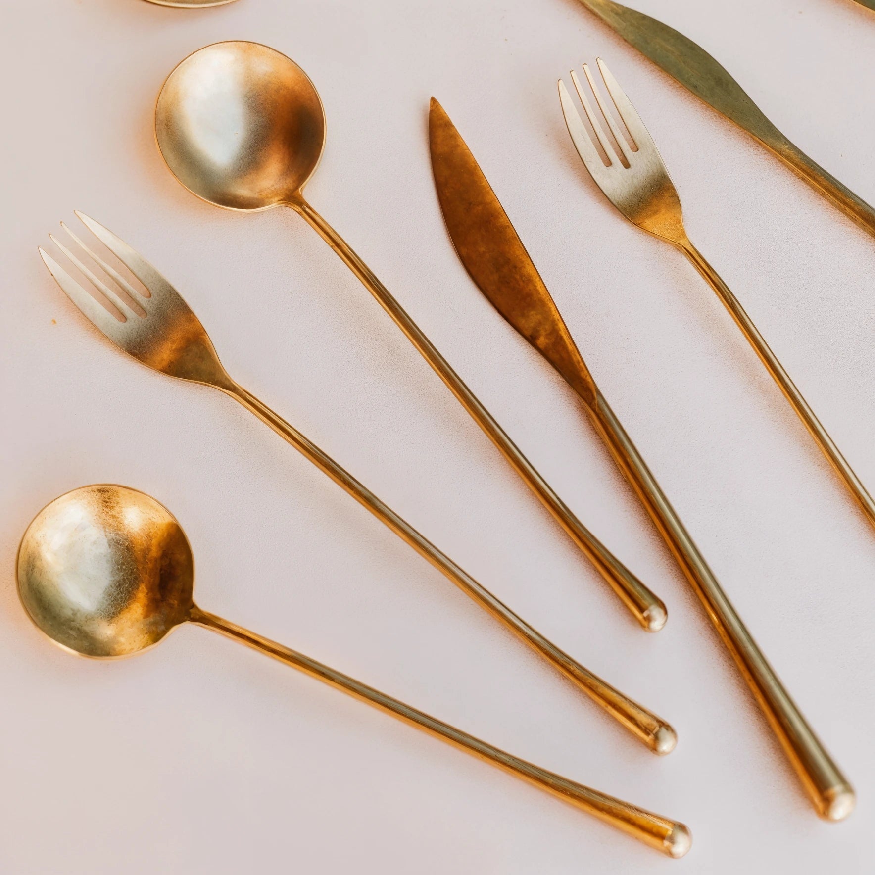 Elegant Golden Stainless Steel Cutlery Set with Minimalist Design | Perfect for Stylish Dining Experiences 0