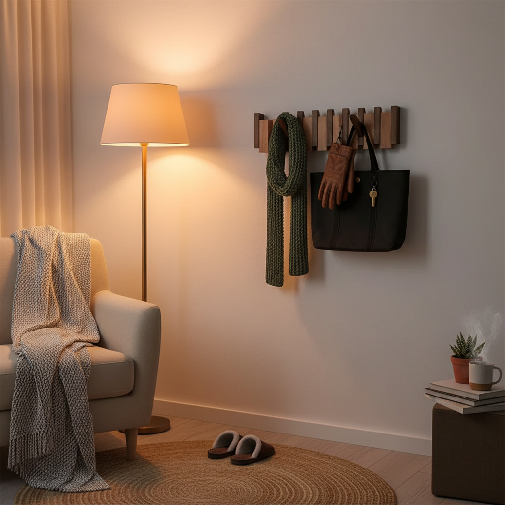 Elegant HarmonyCoat | Wall Mounted Coat Rack with Piano Design | Stylish Storage for Entryway Organization 3