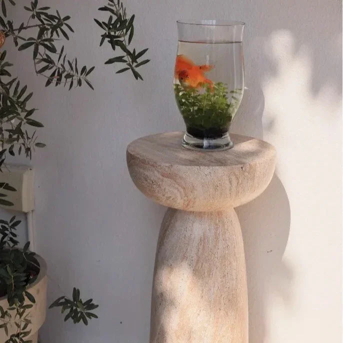Elegant High Side Table | Faux Marble Finish with Lightweight Design | Stylish End Table for Modern Interiors 2