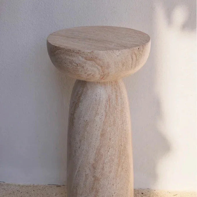 Elegant High Side Table | Faux Marble Finish with Lightweight Design | Stylish End Table for Modern Interiors 5