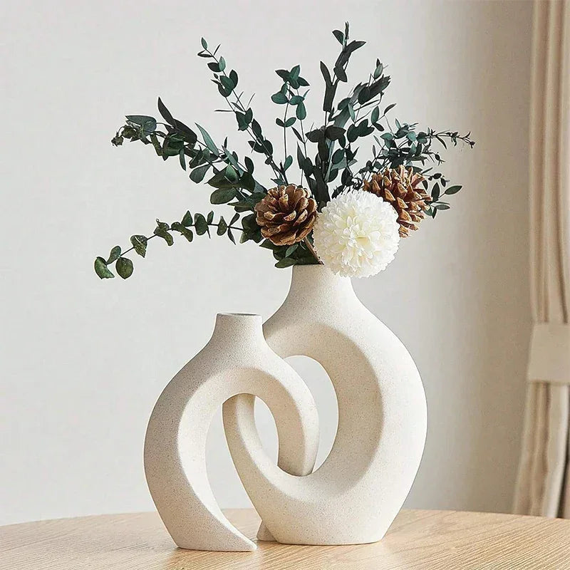Elegant Home Decor | Ceramic Flower Vase with Textured Finish | Perfect for Floral Arrangements 1