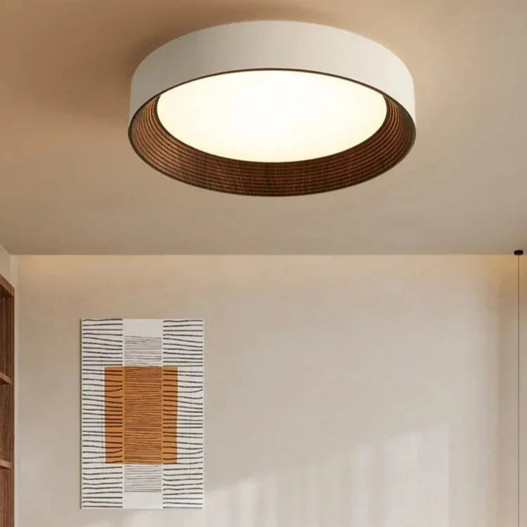 Elegant LED Ceiling Light with Adjustable Brightness & Color Temperature | Stylish Walnut Finish for Modern Ambiance 2