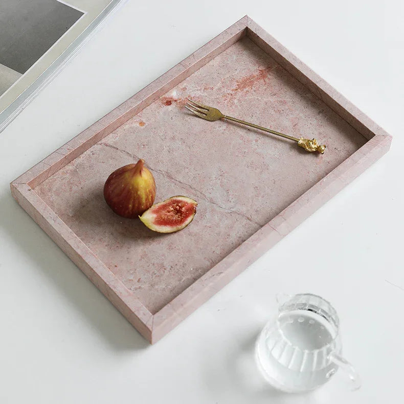 Elegant Marble Tray | Round Marble Tray with Hand-Polished Finish | Versatile Home Decor for Jewelry and Serving 7