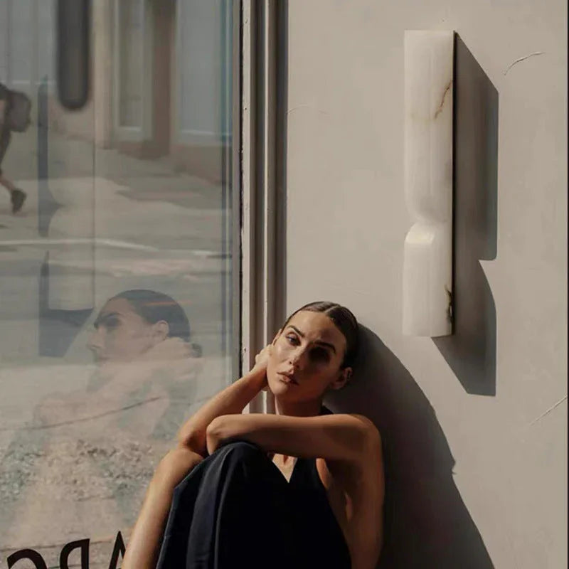 Elegant Marble Wall Sconce Lighting with Integrated LED for Cozy Ambiance 2