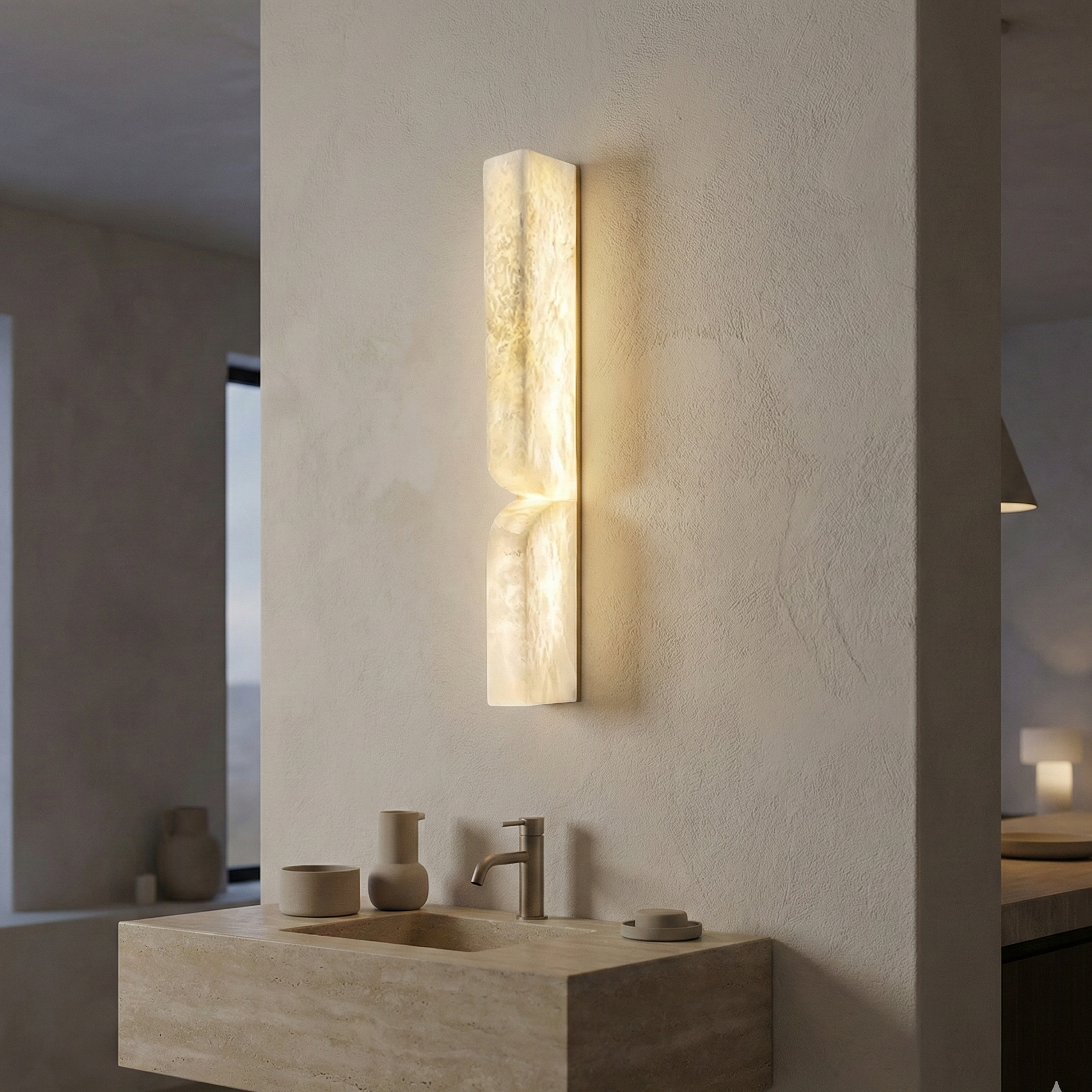Elegant Marble Wall Sconce Lighting with Integrated LED for Cozy Ambiance 3