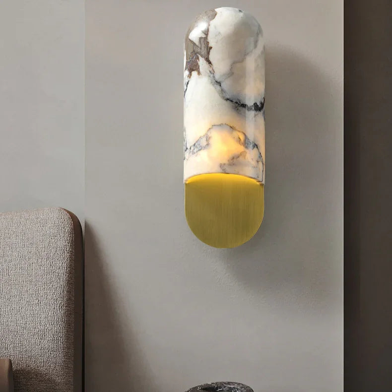 Elegant Marble Wall Sconce Lighting with LED Bulbs - Stylish Design for Luxurious Interiors 2