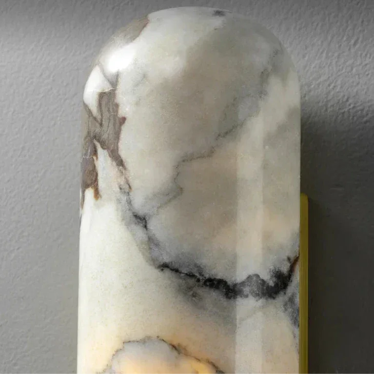 Elegant Marble Wall Sconce Lighting with LED Bulbs - Stylish Design for Luxurious Interiors 3