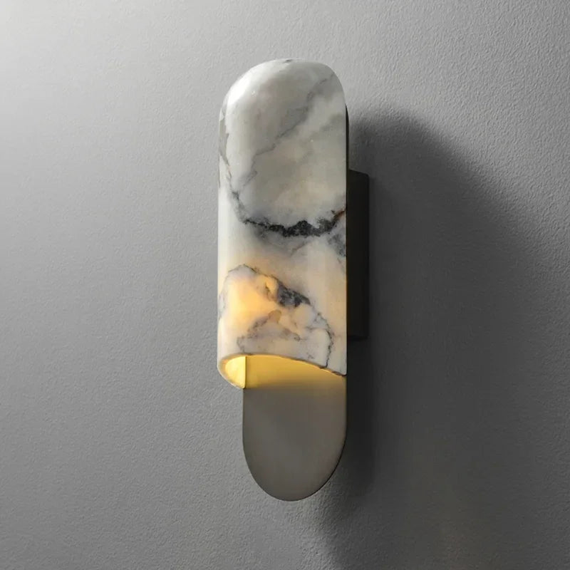 Elegant Marble Wall Sconce Lighting with LED Bulbs - Stylish Design for Luxurious Interiors 4