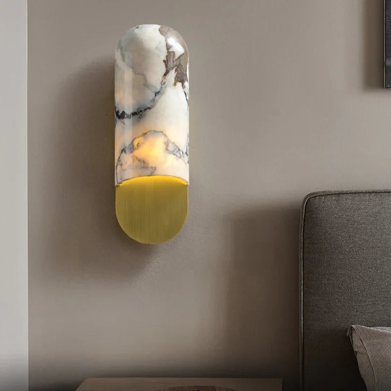 Elegant Marble Wall Sconce Lighting with LED Bulbs - Stylish Design for Luxurious Interiors 5