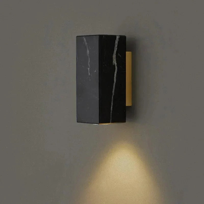Elegant Marble Wall Sconce with Iron Frame for Timeless Home Decor 0