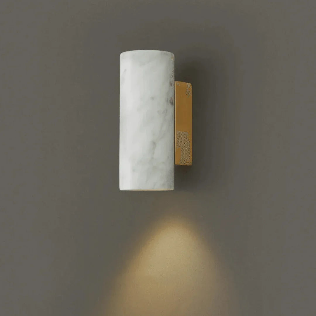 Elegant Marble Wall Sconce with Iron Frame for Timeless Home Decor 1